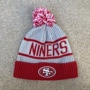 IDEGY San Francisco 49ers Pom Beanie Hat Knit Ribbed Cuffed Winter Niners OS​